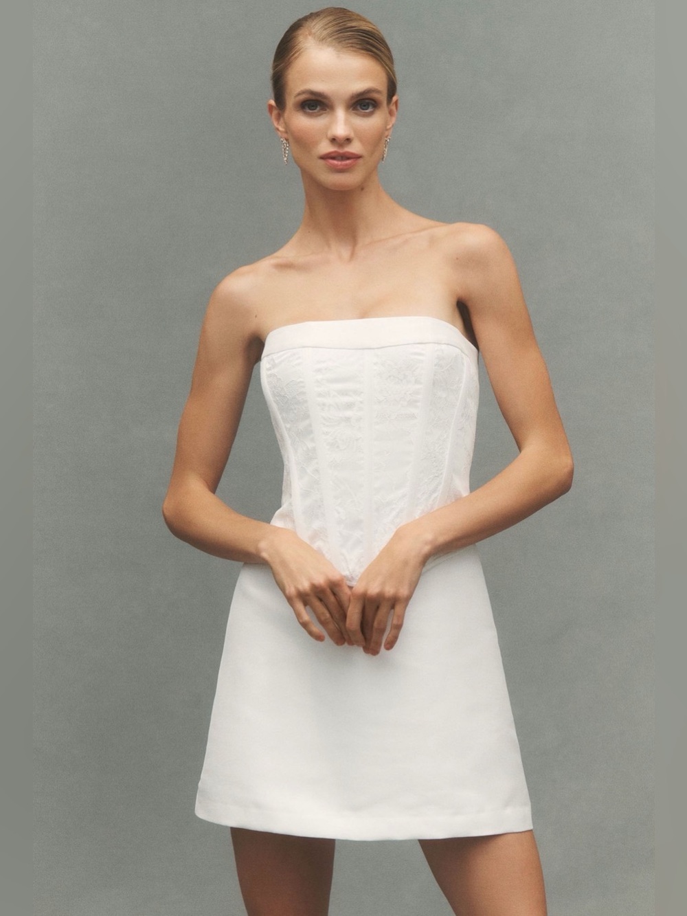 BHLDN Satin Corset Mini Dress